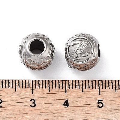 304 Stainless Steel Rhinestone European Beads STAS-A092-10Z-P-1