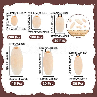 405Pcs Wood Beads WOOD-GA0001-89-1
