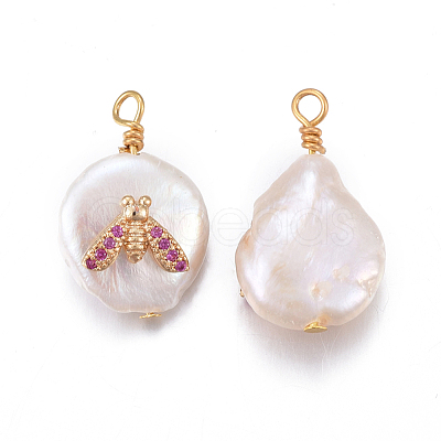 Natural Cultured Freshwater Pearl Pendants PEAR-L027-61-1