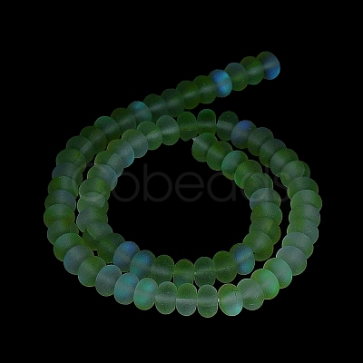 Frosted Transparent Glass Beads Strands FGLA-M002-01H-1