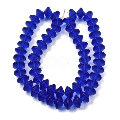 Frosted & Baking Paint Transparent Glass Beads Strands GL-CBA2ED2-03F-1