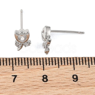 SHEGRACE Brass Micro Pave Cubic Zirconia Stud Earrings XGRQ4N571-707P-1