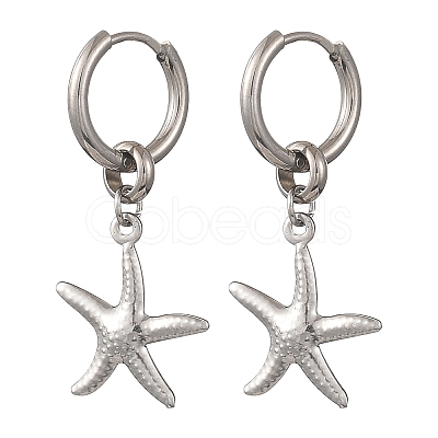 Ocean 304 Stainless Steel Hoop Dangle Earrings for Women EJEW-JE07267-02-1