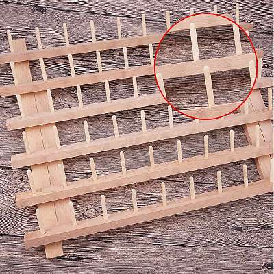 60 Spools Solid Wood Sewing Embroidery Thread Stand Holder Rack ODIS-WH0001-01-1