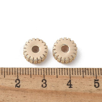 Brass Micro Pave Cubic Zirconia Daisy Spacer Beads KK-U052-32G-NF-1