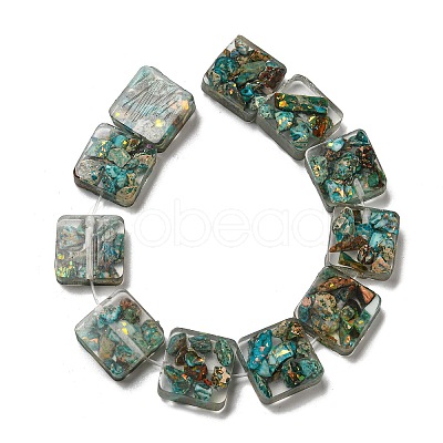 Dyed Natural Imperial Jasper with Resin Beads Strands G-G083-C01-01-1