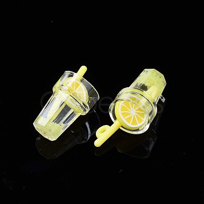 Imitation Fruit Tea Resin Pendants CRES-S359-31H-1