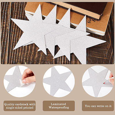 60Pcs Paper Glitter Star Wall Decoration AJEW-SP0001-17B-1
