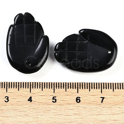 Natural Black Stone Pendants G-K359-03B-1