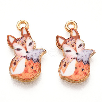 Painted Alloy Pendants PALLOY-P288-05G-04-1