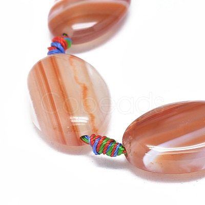 Natural Banded Agate/Striped Agate Beads Strands G-L544-008-1