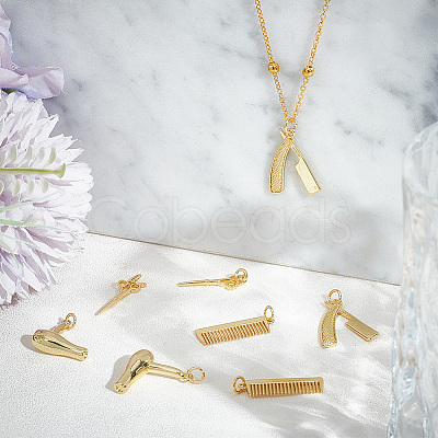 8Pcs 4 Style Brass Pendants KK-BBC0012-91-1