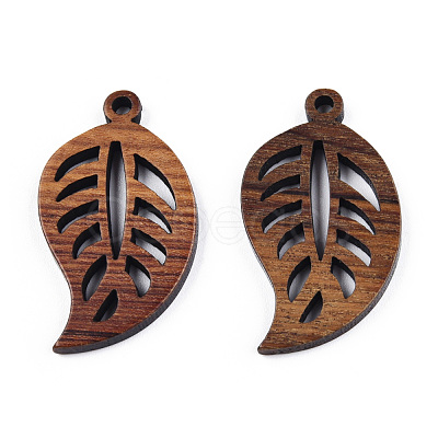 Natural Walnut Wood Pendants WOOD-T023-16-1