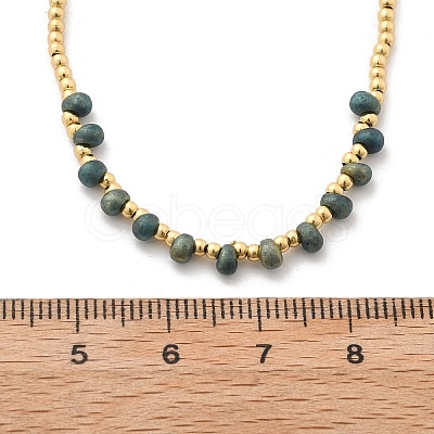 Brass Miyuki Seed Beaded Necklaces for Women NJEW-B126-01G-1