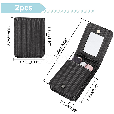 PU Leather Lipstick Case with Mirror CON-WH0088-51B-1