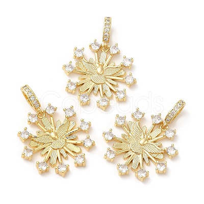 Brass Micro Pave Cubic Zirconia Pendants KK-M246-14G-1