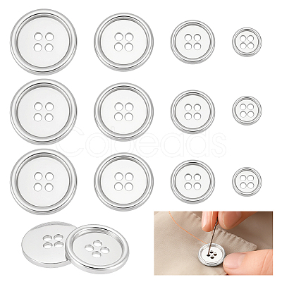 20Pcs 4 Styles 4-Hole Zinc Alloy Buttons BUTT-NB0002-12P-1