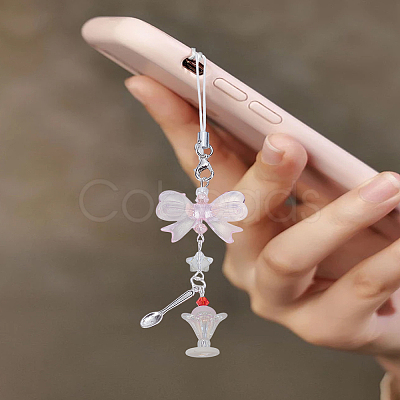 1Pc Resin & Alloy Mobile Straps AJEW-LP0006-21A-1