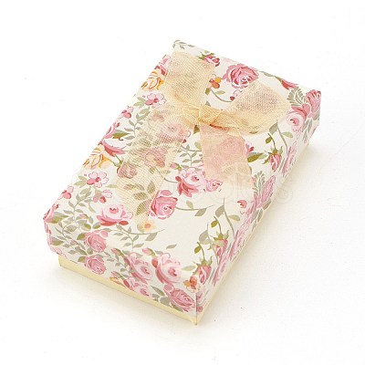 Flower Pattern Cardboard Jewelry Packaging Box X2-CBOX-L007-003C-1