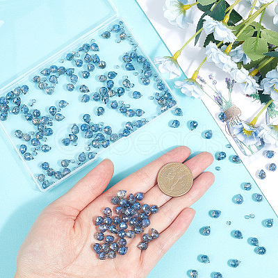 2 Strands Transparent Electroplate Glass Beads Strands EGLA-SP0001-24B-1