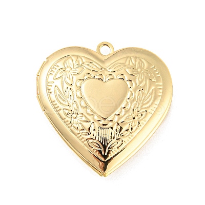 Rack Plating Brass Locket Pendants KK-M263-02B-G-1