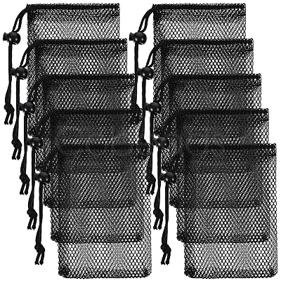 10Pcs Polyester Mesh Drawstring Bags ABAG-CN0001-43B-1
