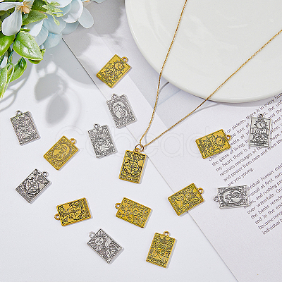 48Pcs 12 Styles Rack Plating Alloy Pendants FIND-DC0003-34-1