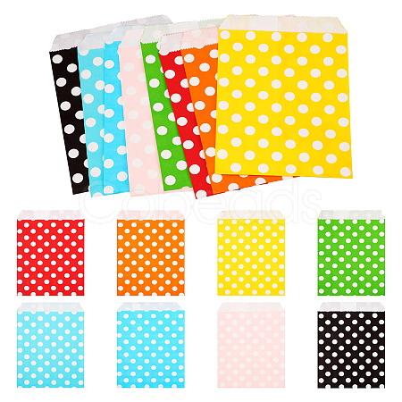 40Pcs 8 Colors Kraft Paper Bags CARB-TA0001-07-1