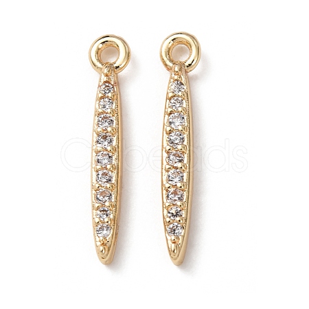 Brass Micro Pave Clear Cubic Zirconia Pendants KK-C253-08G-1