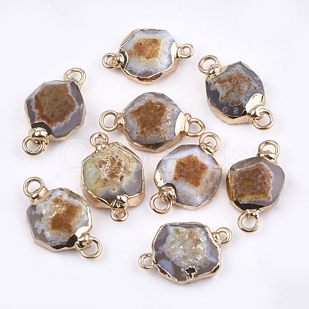 Electroplate Natural Agate Links connectors X-G-T112-05A-1