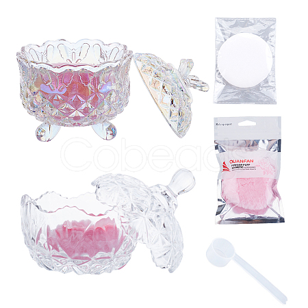 2Pcs Glass Candy Jar with Lid AJEW-DR0002-50-1