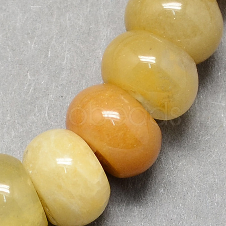 Natural Gemstone Old Topaz Jade Stone Rondelle Beads Strands G-S105-8mm-18-1