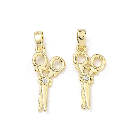 Brass Micro Pave Clear Cubic Zirconia Pendants CU-L277-08G-1