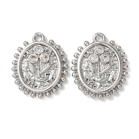 Brass Micro Pave Cubic Zirconia Pendants KK-A295-10P-1