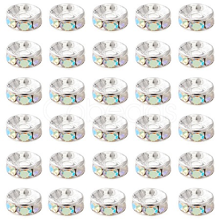Brass Rhinestone Spacer Beads RB-YW0001-04D-02S-1