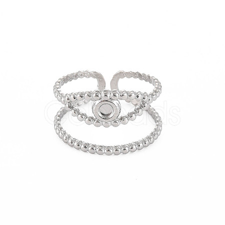 Tarnish Resistant 304 Stainless Steel Open Pad Ring Cabochon Settings LS-STAS-S119-157P-1