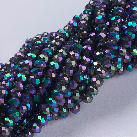 Electroplate Glass Beads Strands GLAA-F078-FP07-1