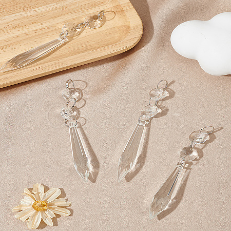 4Pcs Teardrop Glass Pendants GLAA-LP0001-22-1