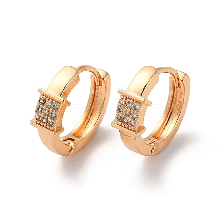 Brass Hoop Earrings with Rhinestone EJEW-K256-55KCG-1