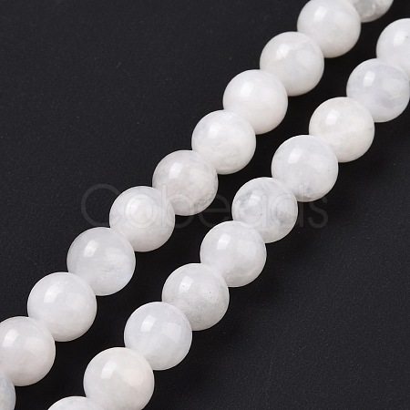 Natural Rainbow Moonstone Round Beads Strands G-P088-57-8mm-1
