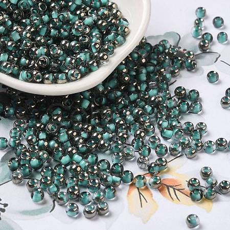 Transparent Inside Colours Glass Seed Beads SEED-H002-A-C222-1