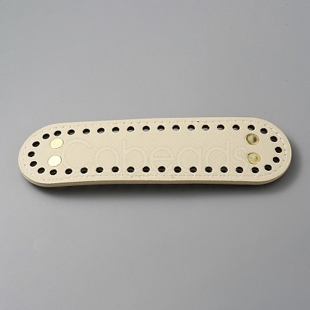 Oval PU Leather Knitting Crochet Bags Nail Bottom Shaper Pad DIY-WH0349-98A-1