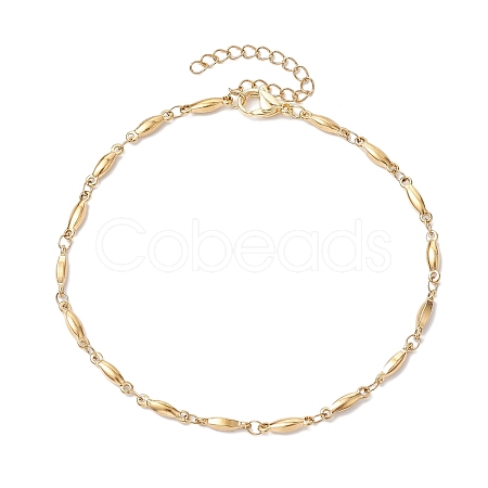 304 Stainless Steel Bar Link Chain Anklets AJEW-AN00602-02-1