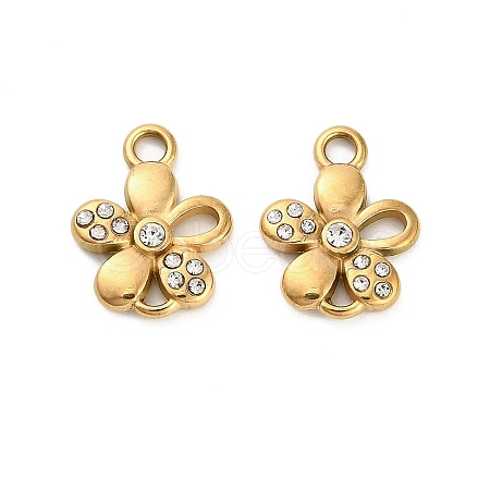 304 Stainless Steel Rhinestone Pendant STAS-U047-16G-1
