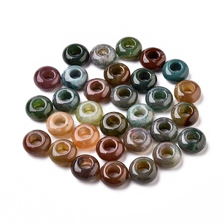 Natural Indian Agate European Beads X-G-G740-12x6mm-11-1