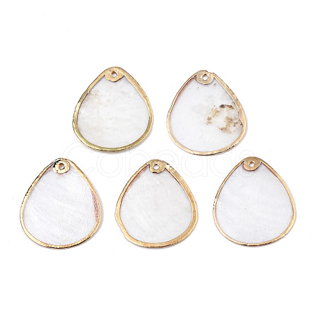 Natural Capiz Shell Pendants SSHEL-N034-129B-01-1
