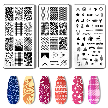 Stainless Steel DIY Nail Art Templates MRMJ-WH0092-002-1