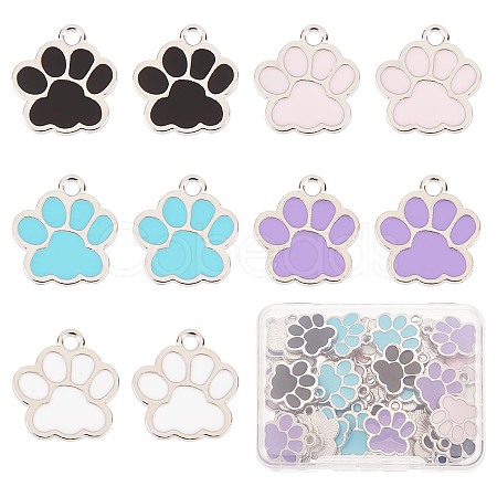 SUNNYCLUE 50Pcs 5 Style Alloy Enamel Pendants ENAM-SC0003-22-1