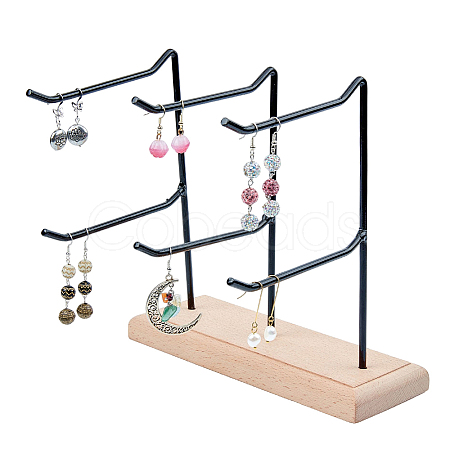 2-Tier 3-Row Wood Jewelry Display Stands EDIS-WH0016-008A-1