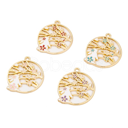 Rack Plating Alloy Enamel Pendants FIND-A040-05A-G-1